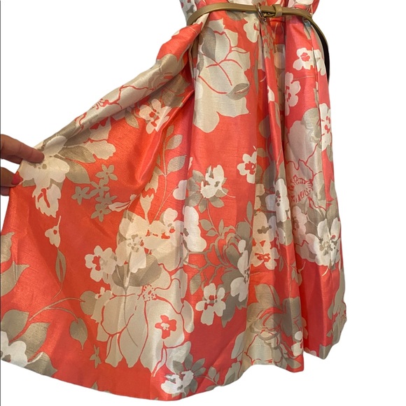 Madison Leigh Pink with Cream Florals Vintage Style Dress - Picture 4 of 12